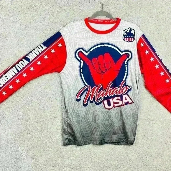 Mahalo USA Long Sleeve Top Size M (SKU-AA) - Picture 1 of 7
